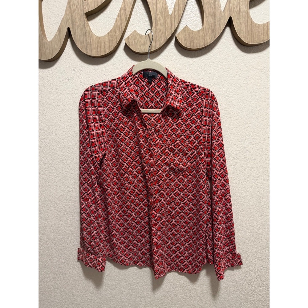 The Limited Red Collar Top Size S